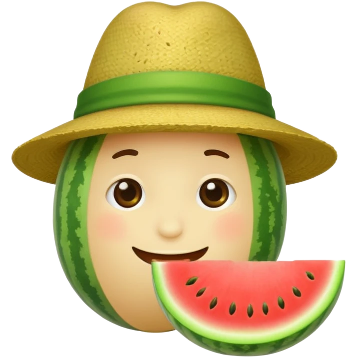 A melon with a hat set emoji