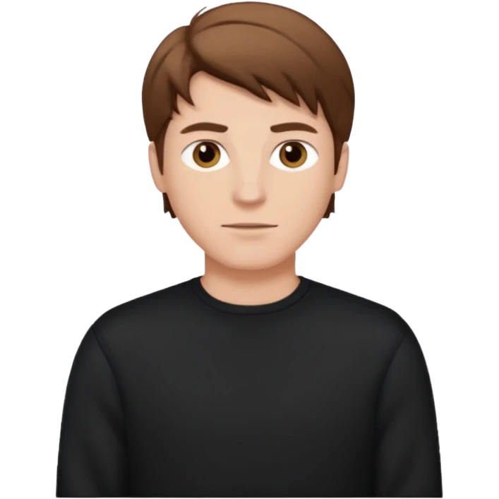 white man black pullover brown styled hair emoji