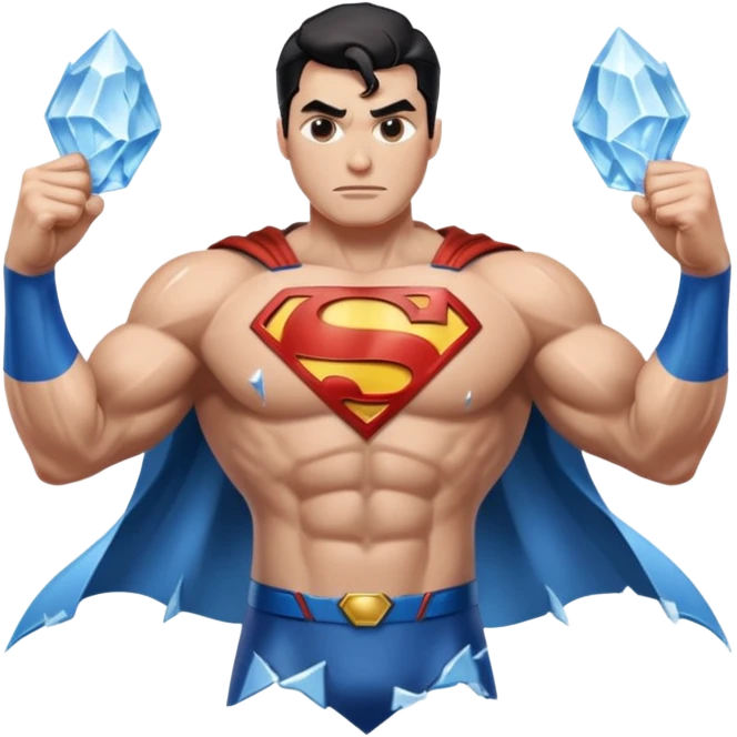 Superman vs ice emoji