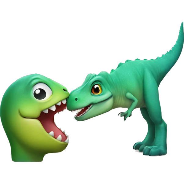 Pieuvre et Dino kissing  emoji