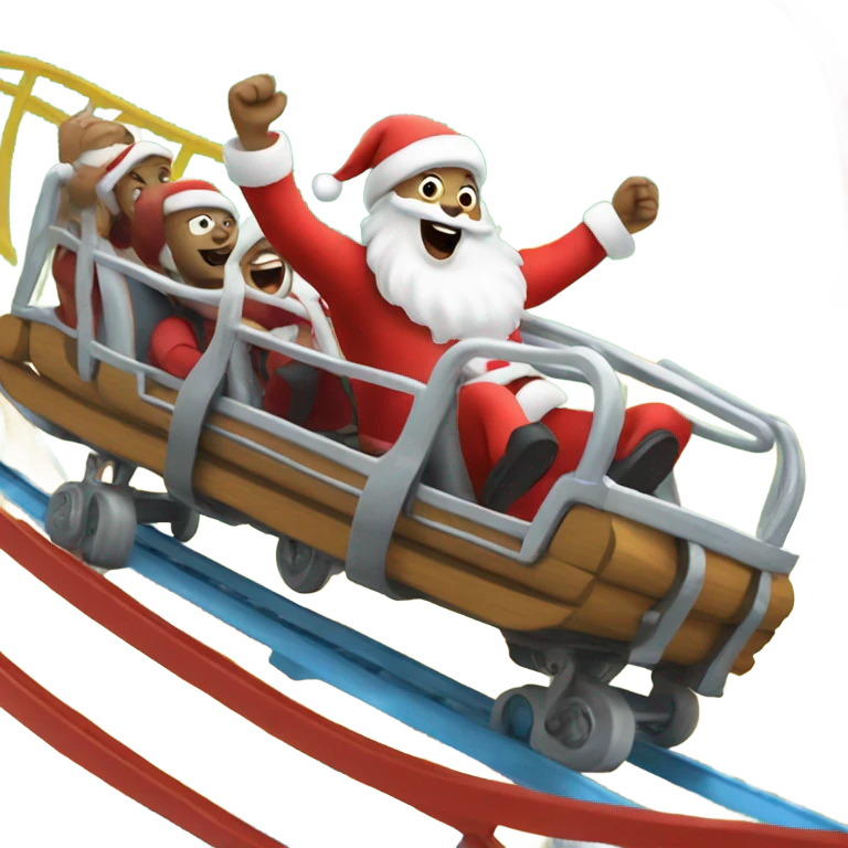 Santa on a roller coaster emoji