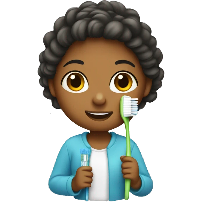 Girl with toothbrush emoji