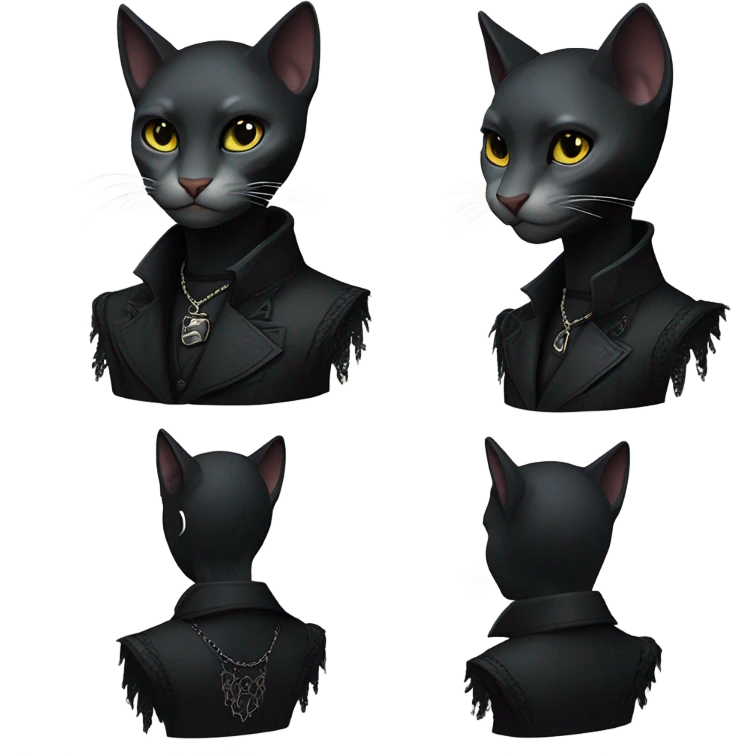 sleek gothic puma catgirl  emoji