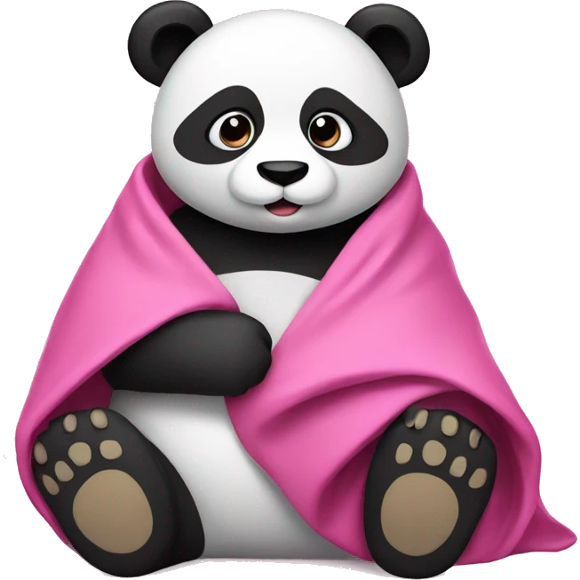 panda with pink blanket  emoji