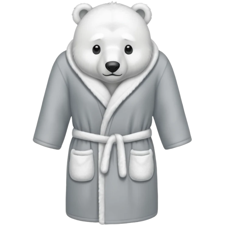 grey shower robe with polar bears emoji