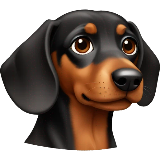 Daschund brown and black emoji