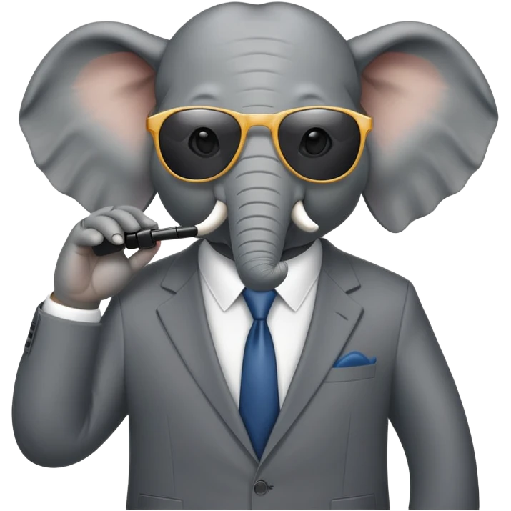 elephant gangster with sunglasses and suit emoji