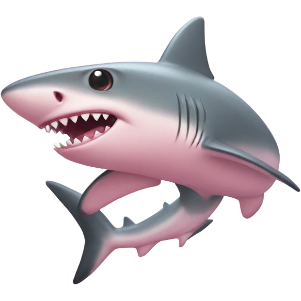 romantic pastel pink shark emoji