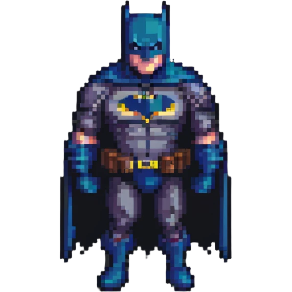 Batman character in pixel art style emoji