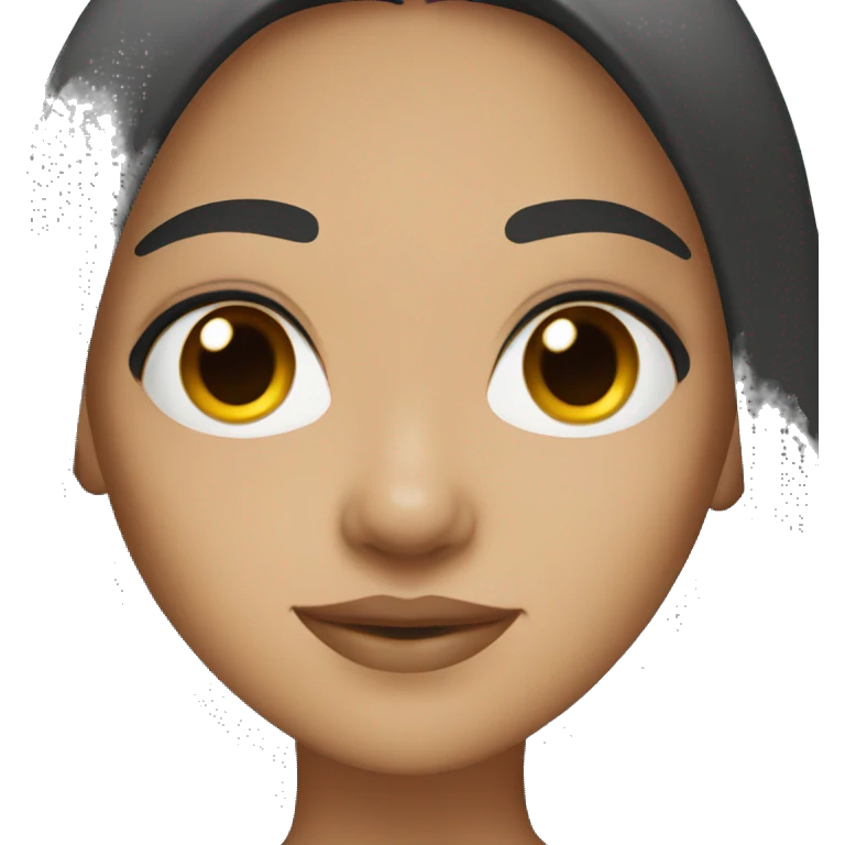 light skin girl with straight black hair and dark brown eyes emoji