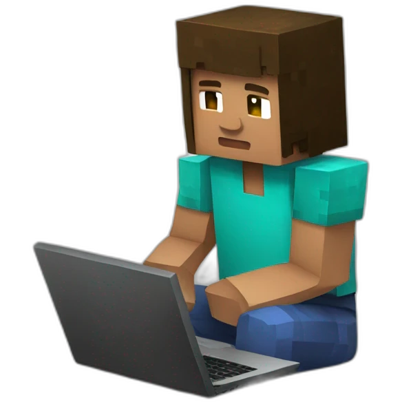 Student playing minecraft on laptop emoji