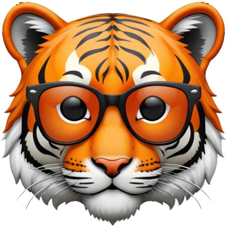 tiger head with dark lens wayfarer sunglasses emoji