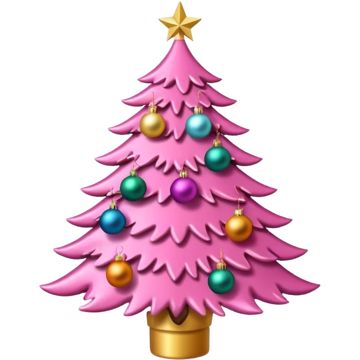 Christmas tree pink emoji