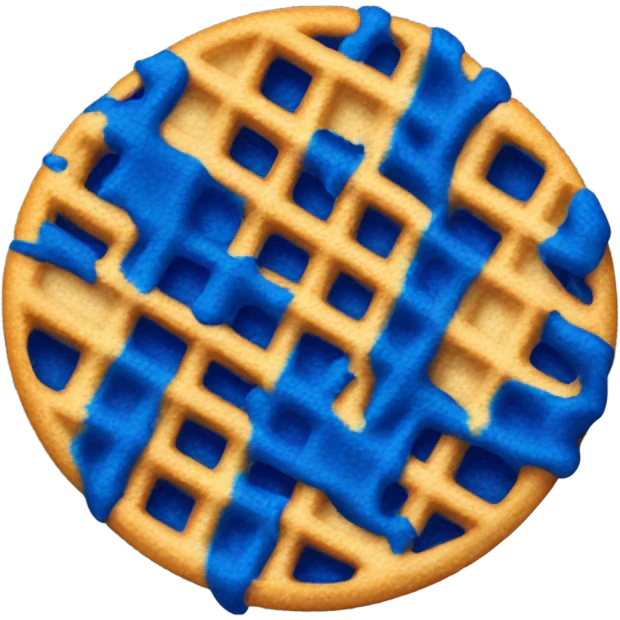 Cobalt colored waffle emoji