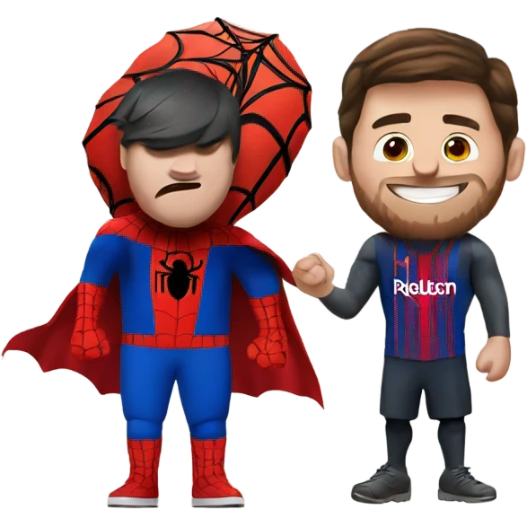 Messi with Spider- man emoji