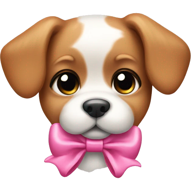 Puppy pink bow emoji