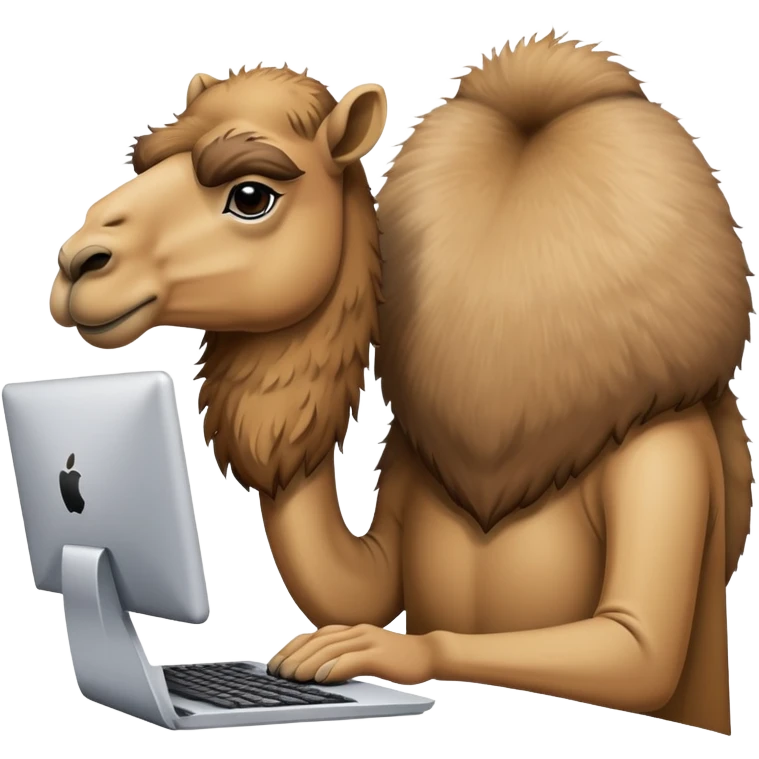 Camel working on computer  emoji