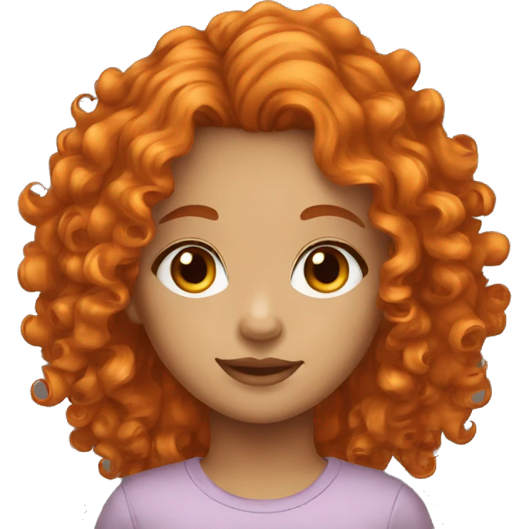 brown eyed orange curly hair girl  emoji