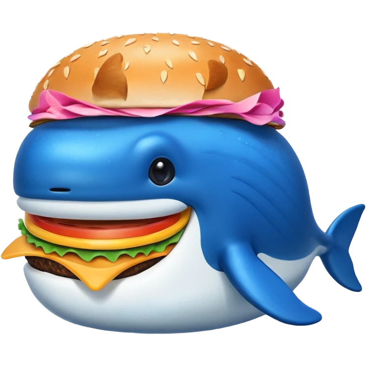 A burger and a whale combined, Telegram emoji style emoji