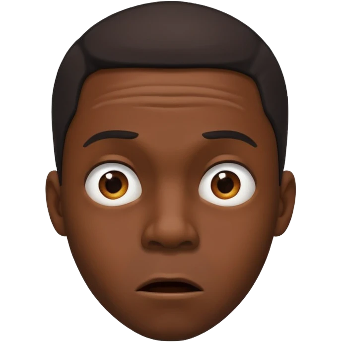 Shocked black guy looking down emoji