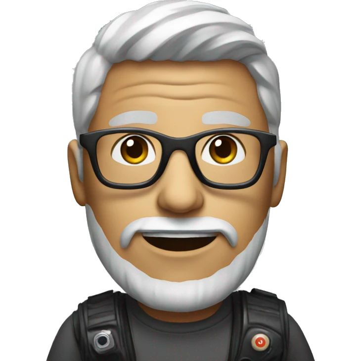 realistic portrait with a camera emoji