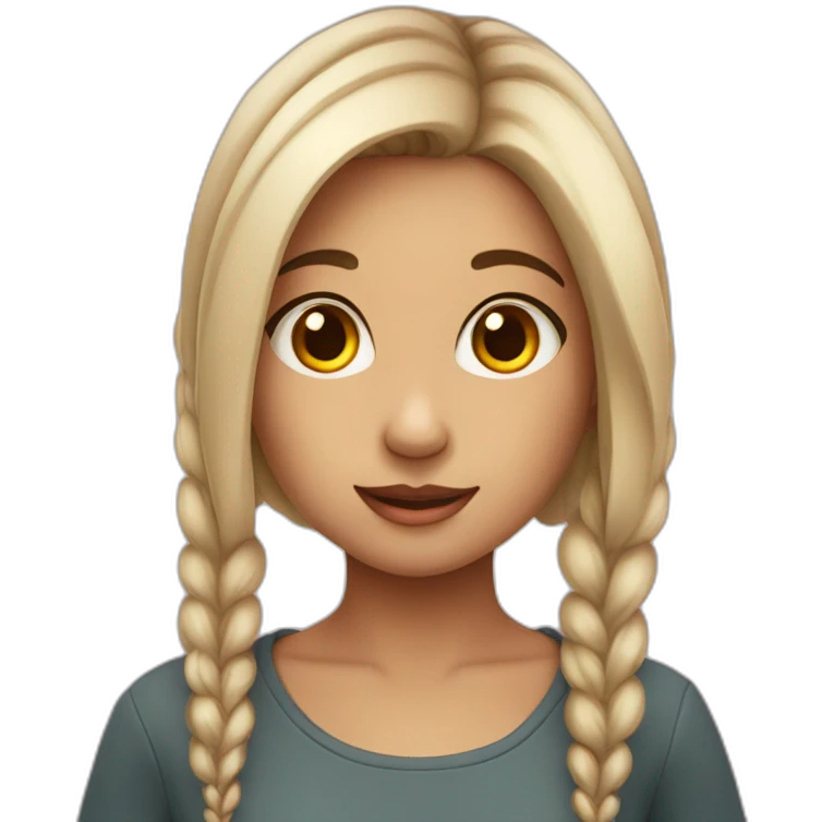 Adorable girl emoji with a blend of cuteness and beauty, and a hint of a soft, melodic voice emoji