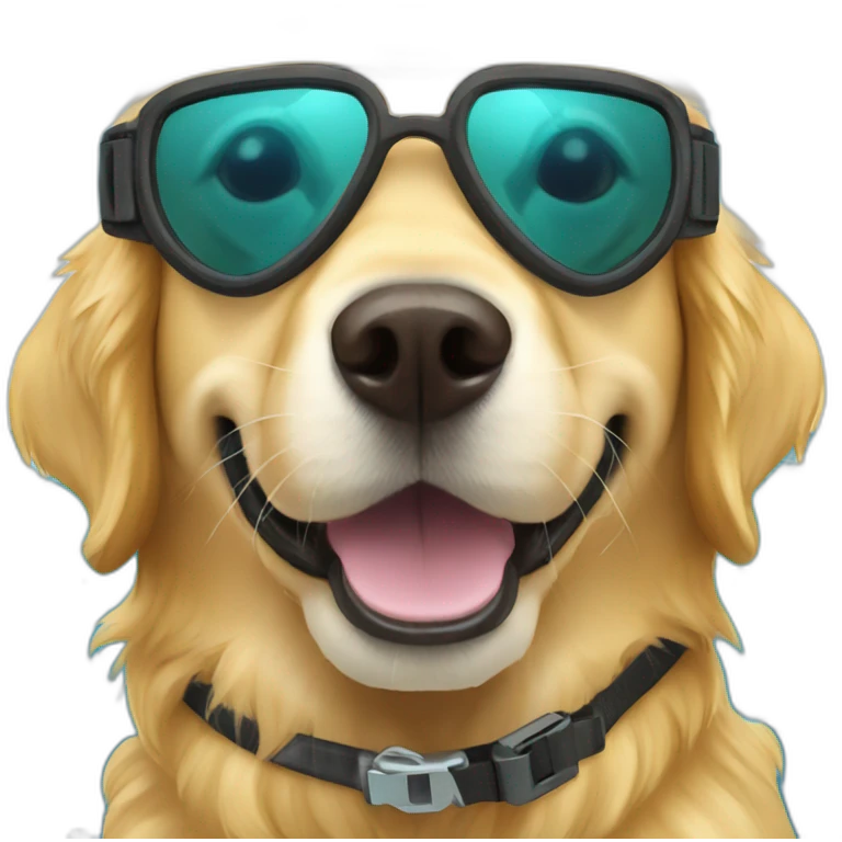 golden retriever scuba diving emoji