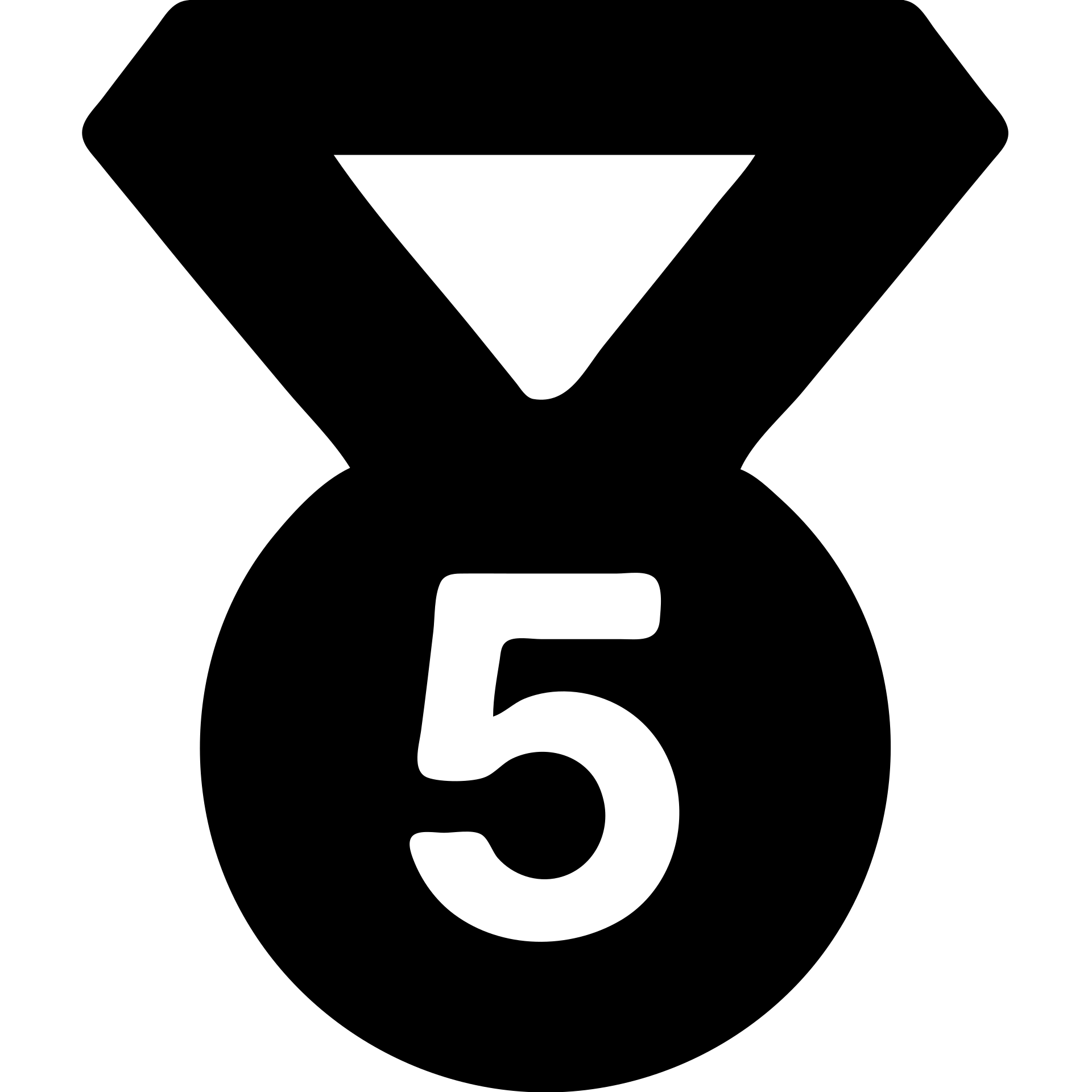 black and red medal with the number 5 in the center, bold and clear design emoji