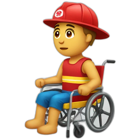 Disabled lifeguard sad emoji