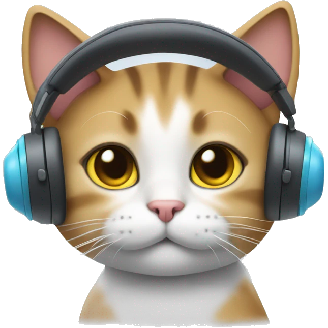 Cat with headset with hr hand emoji