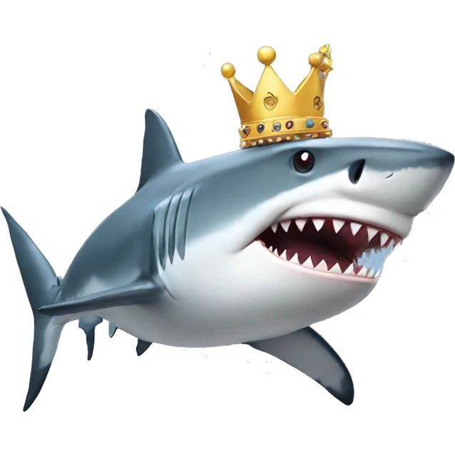 shark wearing a crown emoji