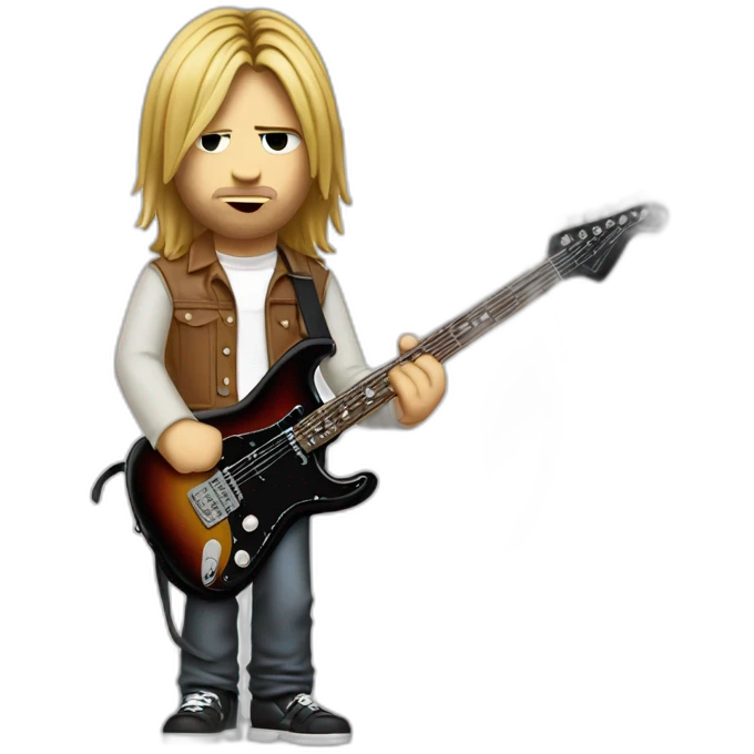 kurt cobain with black stratocaster emoji