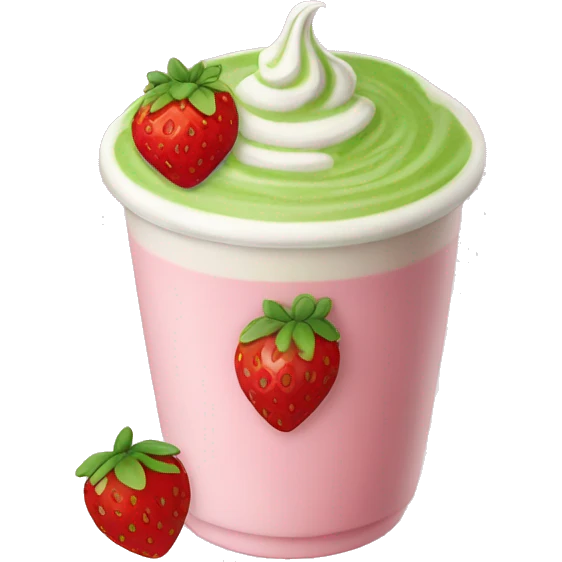 Strawberry matcha latte emoji