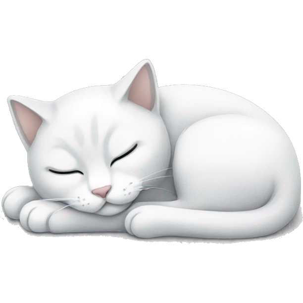 White and grey kitty sleeping  emoji