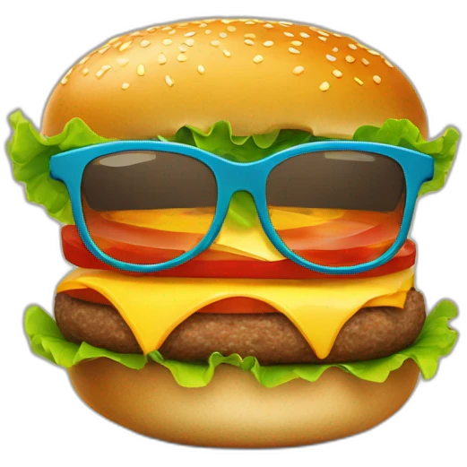 Hamburger avec des lunettes de soleil emoji