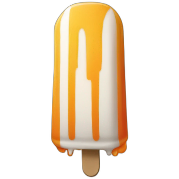 a popsicle with orange white horizontal stripes, who is a warrior emoji