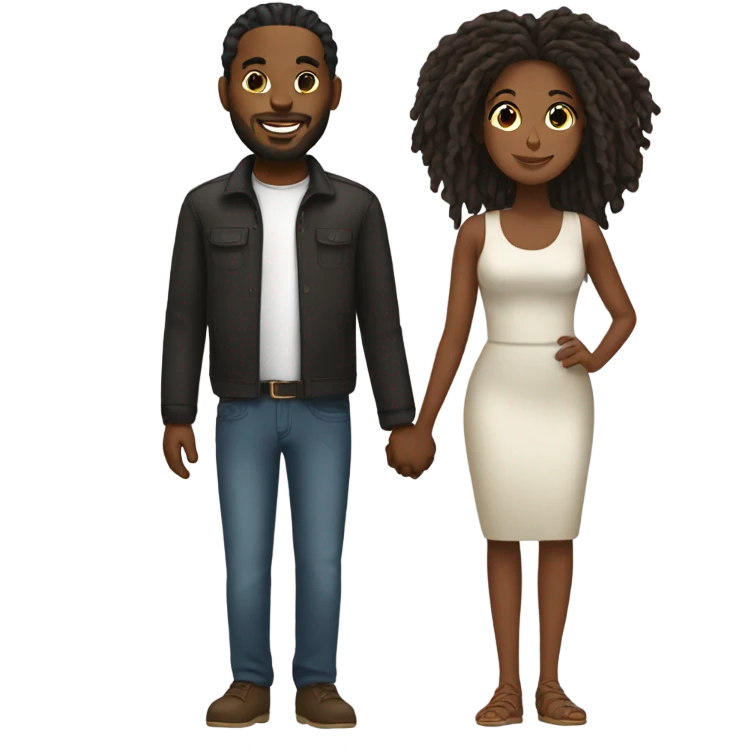 BLACK COUPLE WITH LOCS emoji