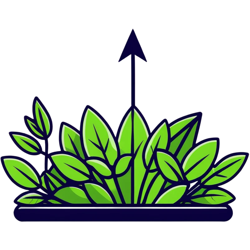 downward arrow surrounded by plants emoji