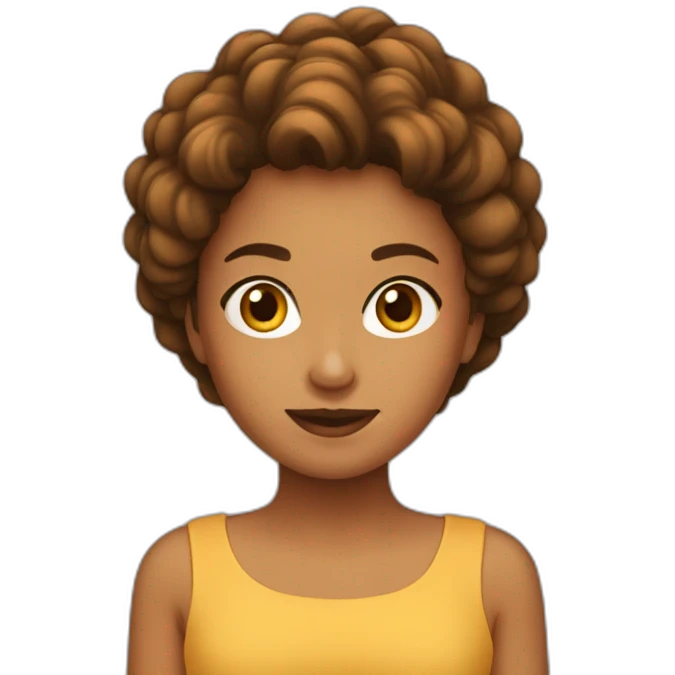 chica de pelo marron emoji