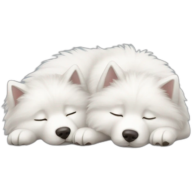 two-samoyeds-asleep emoji