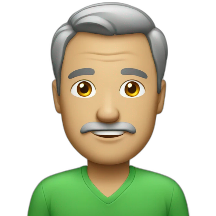 middle age men in green shirt emoji