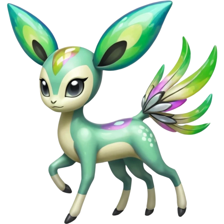 Colorful Shiny Edgy Cool Badass Painted Splashed Exotic Meloetta-Palkia-Virizion-Fakémon-creature-hybrid emoji