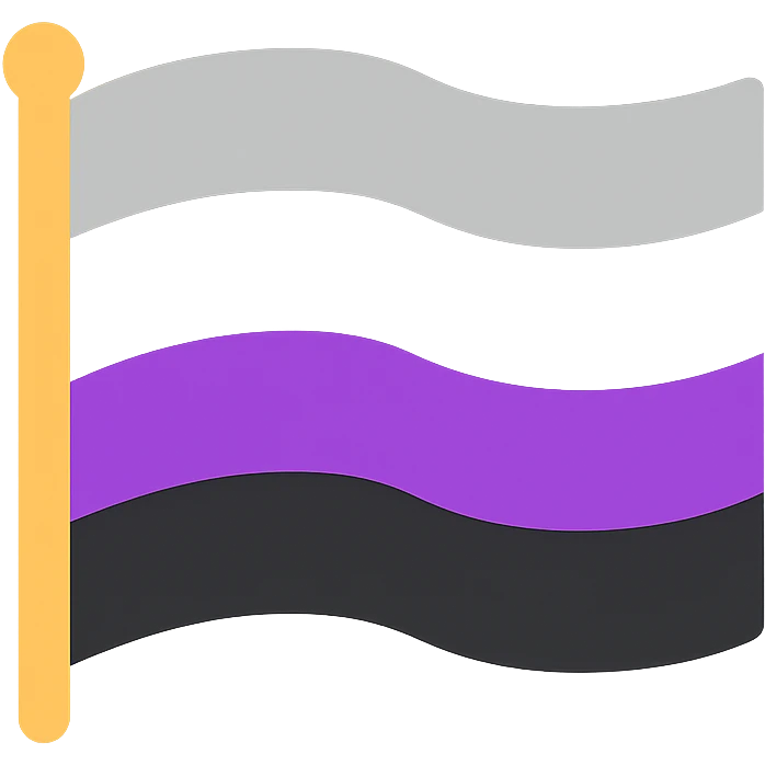 asexual pride flag waving, minimal style, no text emoji