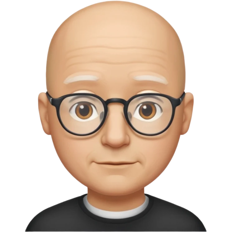 Bald man glasses chin puff emoji