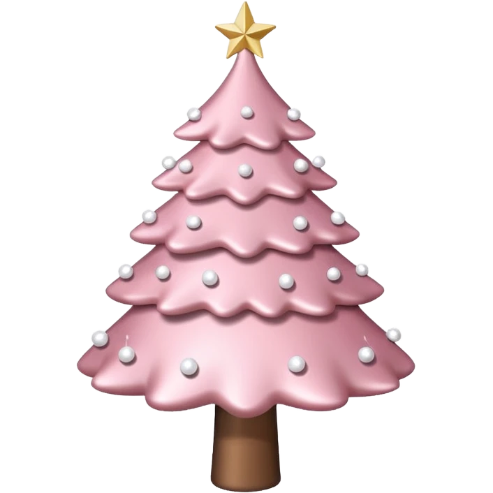 A light pink Christmas tree with white shimmering small stars all over it emoji