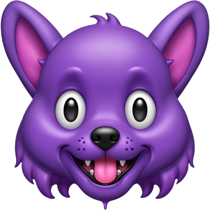 alien dog purple very big folded ear and panting emoji