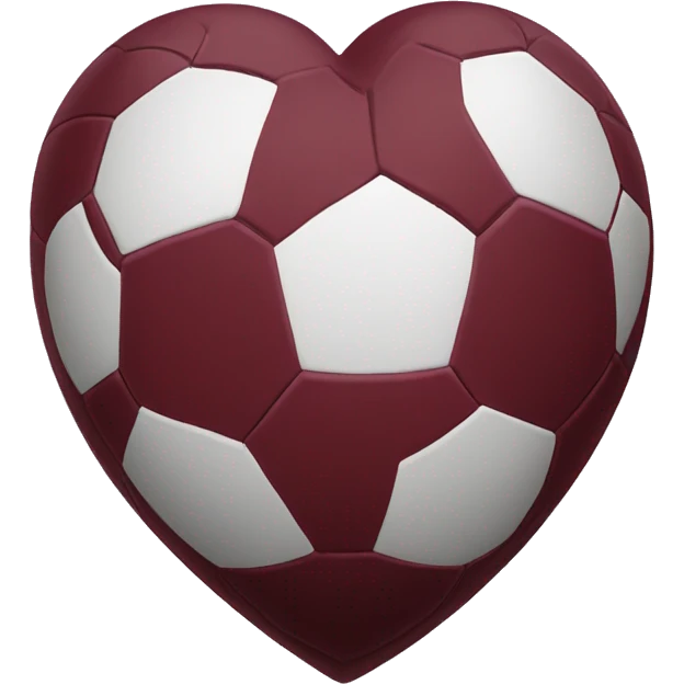 Maroon heart with a soccer ball inside it emoji