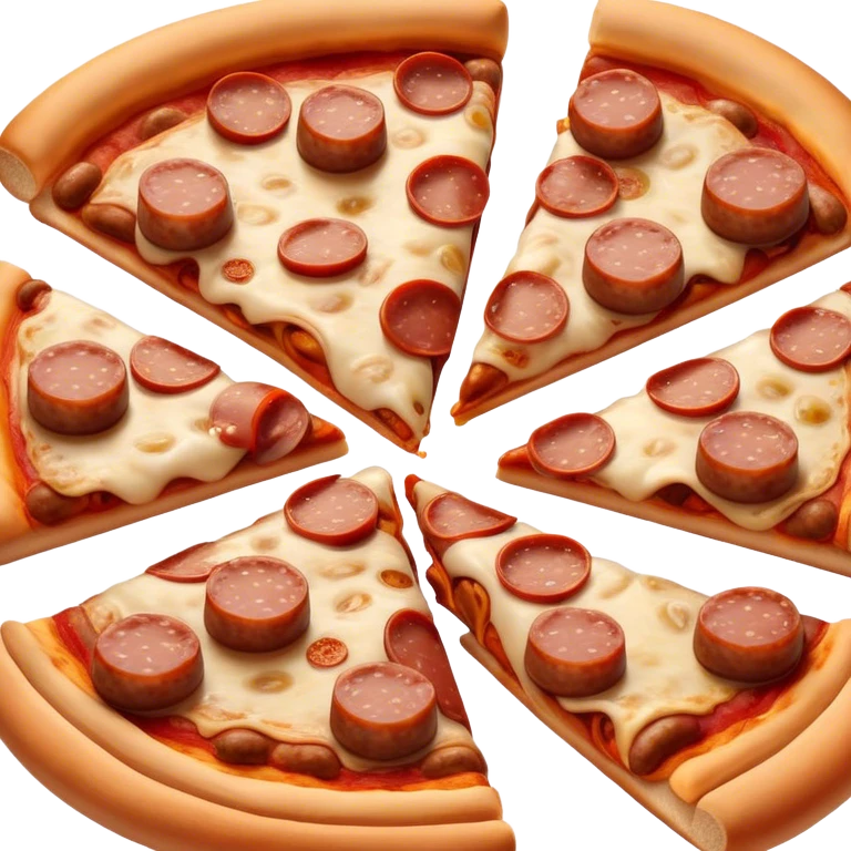 Sausages eating pizza emoji