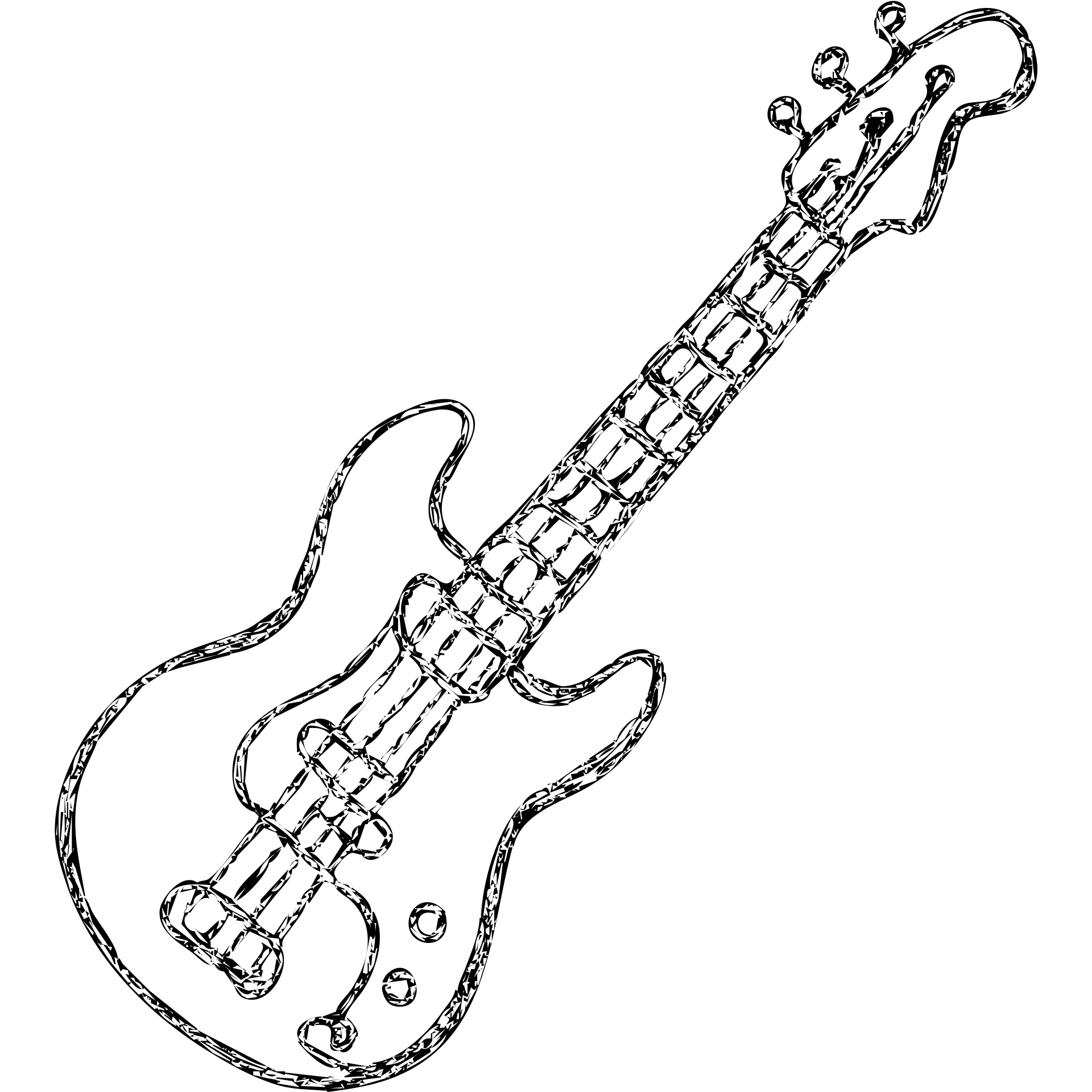 hand drawn outlined electric bass guitar icon emoji