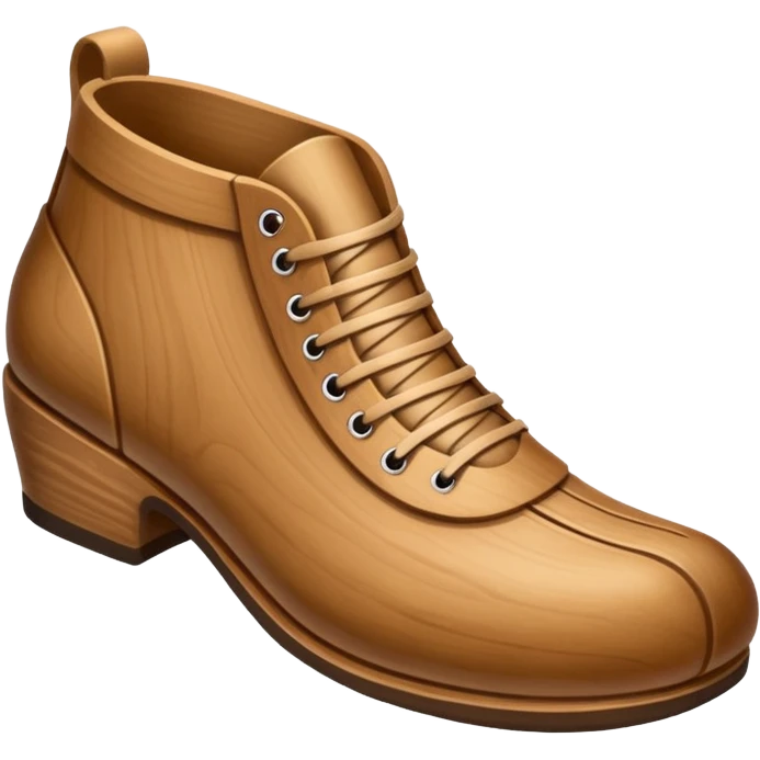 Un zapato de madera estilo Polonia . El zapato está tallado a mano. Pero de madera   emoji